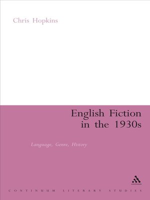 cover image of English Fiction in the 1930s